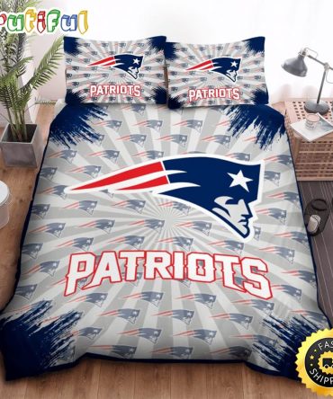 NFL New England Patriots Grey Navy Bedding Set