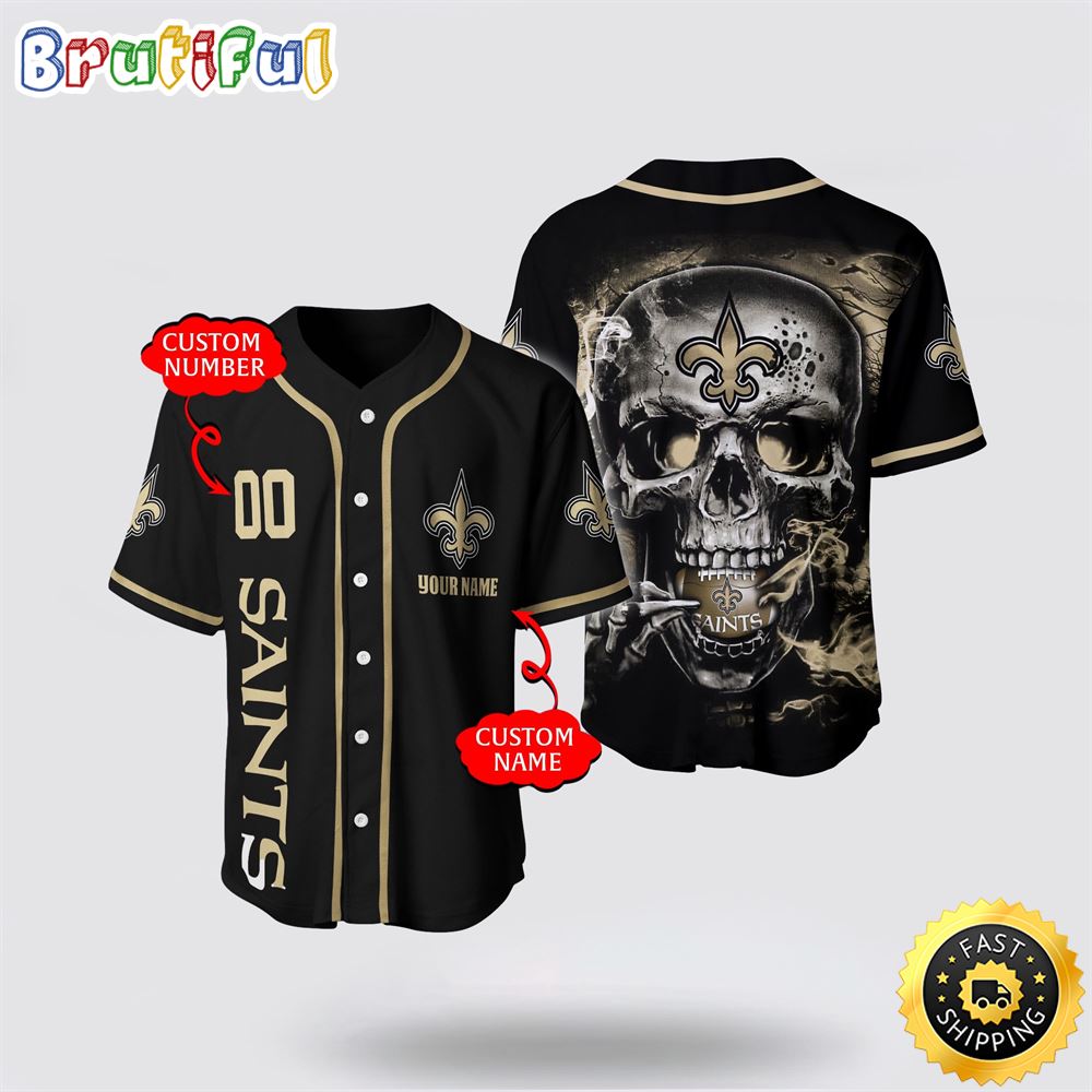 NFL New Orleans Saints Baseball Jersey 3D Personalized Skull Embrace Fashion And Team Spirit