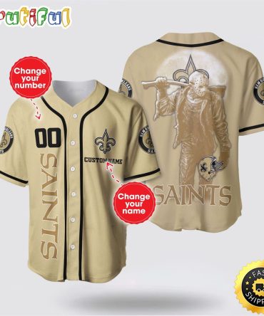 NFL New Orleans Saints Baseball Jersey 3D Personalized Skull Score Big With Team Spirit
