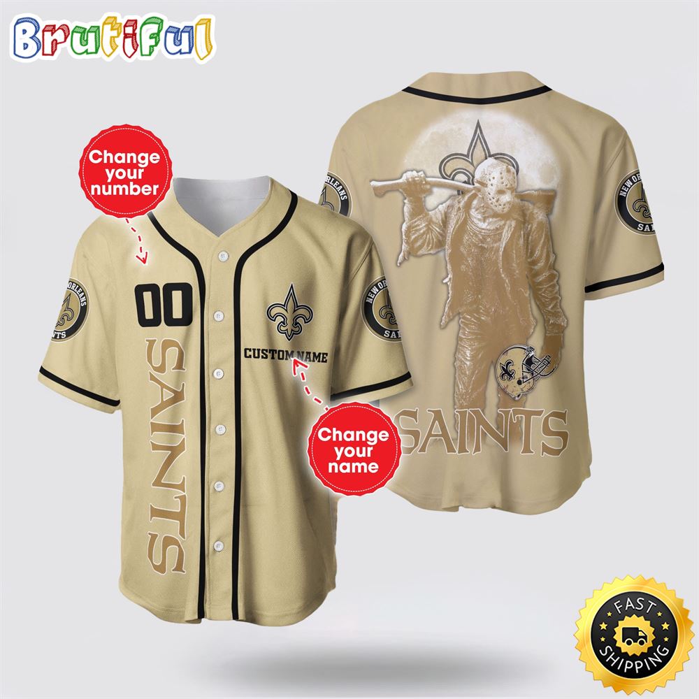 NFL New Orleans Saints Baseball Jersey 3D Personalized Skull Score Big With Team Spirit