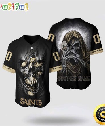 NFL New Orleans Saints Baseball Jersey 3D Personalized Skull Stay Cozy And Stylish