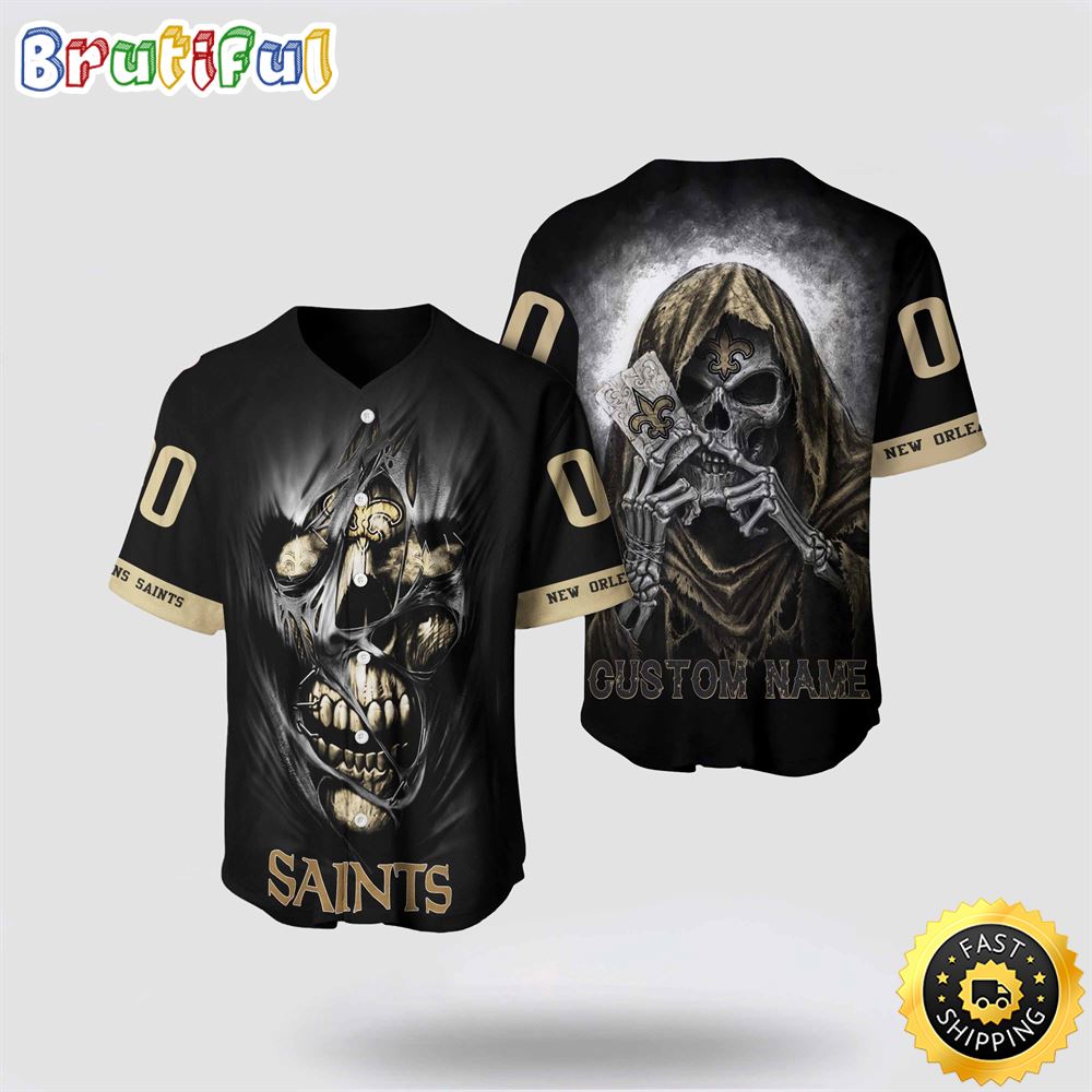 NFL New Orleans Saints Baseball Jersey 3D Personalized Skull Stay Cozy And Stylish