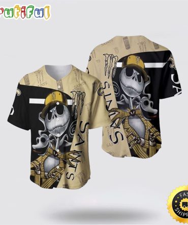 NFL New Orleans Saints Baseball Jersey Jack Skellington Summer Gift For Fans