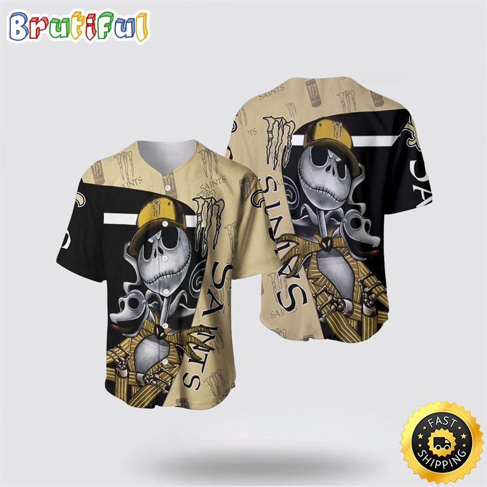 NFL New Orleans Saints Baseball Jersey Jack Skellington Summer Gift For Fans