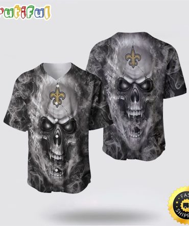 NFL New Orleans Saints Baseball Jersey Skull Unleash Your Team Spirit With Trendy Designs