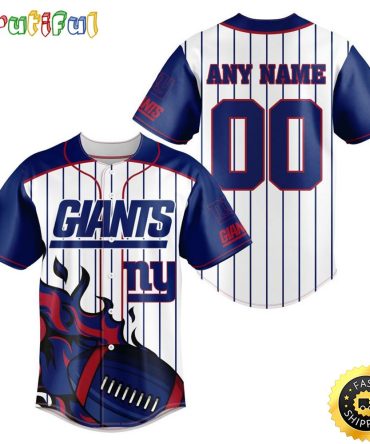 NFL New York Giants Baseball Jersey 3D Personalized Customization Options Available