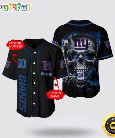 NFL New York Giants Baseball Jersey 3D Personalized Skull Embrace Fashion And Team Spirit