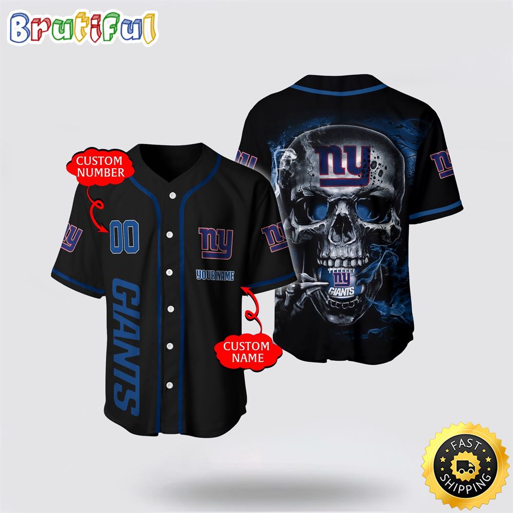 NFL New York Giants Baseball Jersey 3D Personalized Skull Embrace Fashion And Team Spirit