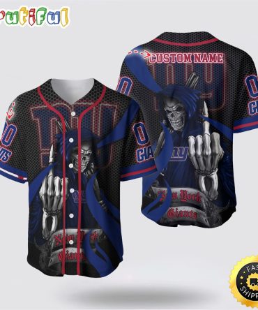 NFL New York Giants Baseball Jersey 3D Personalized Skull Gear Up For Game Day