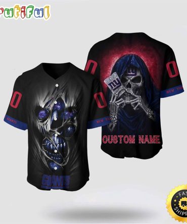NFL New York Giants Baseball Jersey 3D Personalized Skull Stay Cozy And Stylish