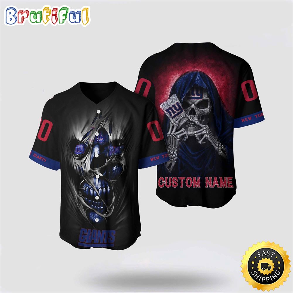 NFL New York Giants Baseball Jersey 3D Personalized Skull Stay Cozy And Stylish