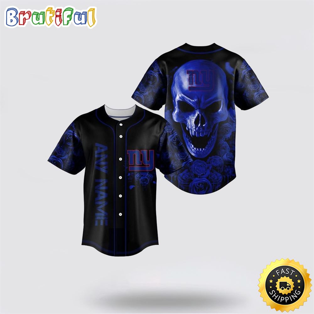 NFL New York Giants Baseball Jersey 3D Personalized Skull Top Quality Fan Apparel