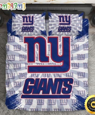 NFL New York Giants Grey Blue Bedding Set