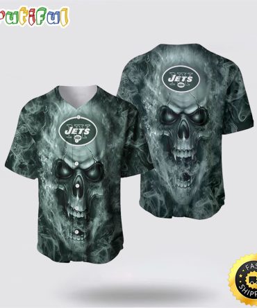 NFL New York Jets Baseball Jersey Skull Unleash Your Team Spirit With Trendy Designs