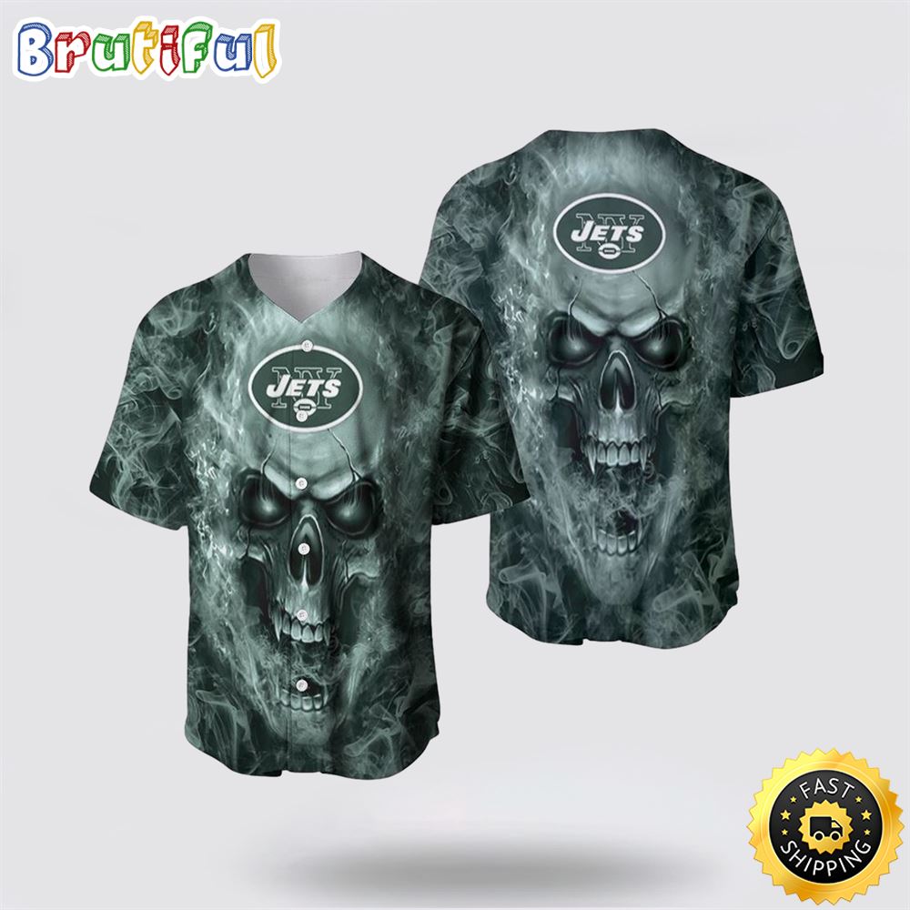 NFL New York Jets Baseball Jersey Skull Unleash Your Team Spirit With Trendy Designs