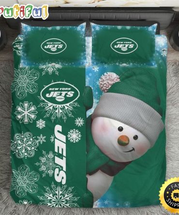 NFL New York Jets Green Christmas Bedding Set