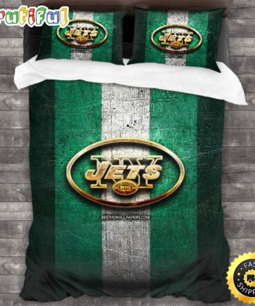 NFL New York Jets Green White Bedding Set