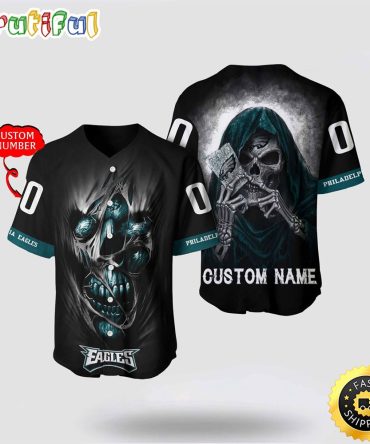 NFL Philadelphia Eagles Baseball Jersey 3D Personalized Skull Stay Cozy And Stylish