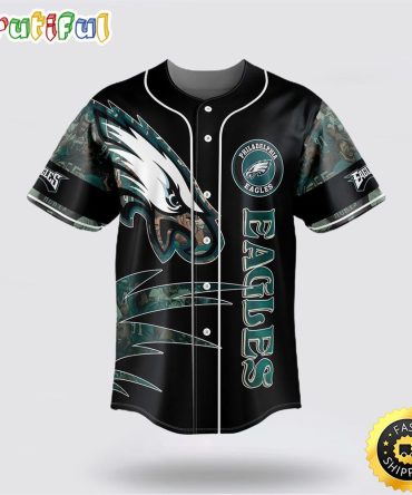 NFL Philadelphia Eagles Baseball Jersey American Football Team Members Graphic Jersey Shirt