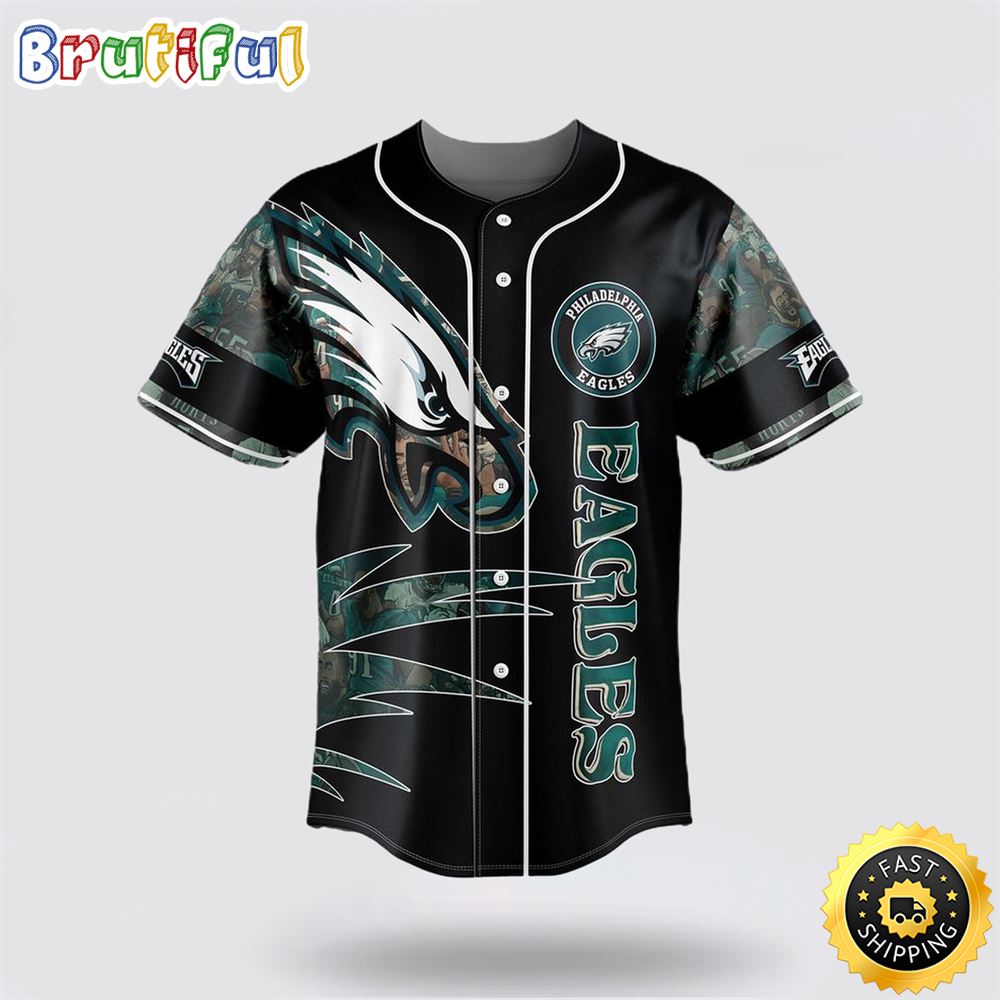 NFL Philadelphia Eagles Baseball Jersey American Football Team Members Graphic Jersey Shirt