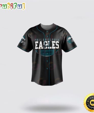 NFL Philadelphia Eagles Baseball Jersey Symbol The Batmen Team Player Black Jersey Shirt