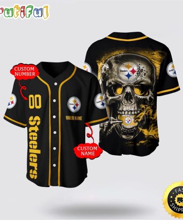 NFL Pittsburgh Steelers Baseball Jersey 3D Personalized Skull Embrace Fashion And Team Spirit