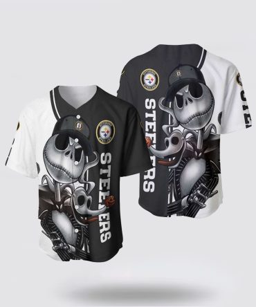NFL Pittsburgh Steelers Baseball Jersey Jack Skellington And Zero Perfect Your Team Pride In Laid Back Fashion