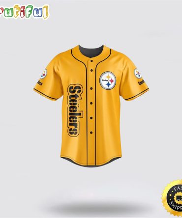 NFL Pittsburgh Steelers Baseball Jersey Players American Football Yellow Jersey Shirt