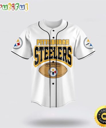 NFL Pittsburgh Steelers Baseball Jersey Symbol Steel City Football Dynasty White Jersey Shirt