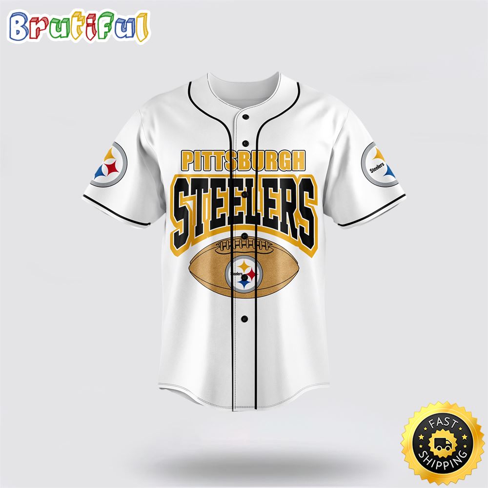 NFL Pittsburgh Steelers Baseball Jersey Symbol Steel City Football Dynasty White Jersey Shirt