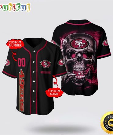 NFL San Francisco 49ers Baseball Jersey 3D Personalized Skull Embrace Fashion And Team Spirit