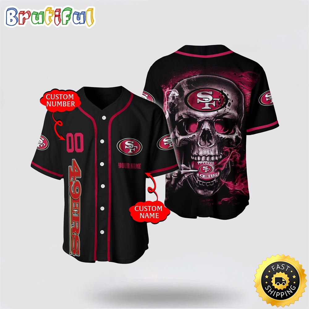 NFL San Francisco 49ers Baseball Jersey 3D Personalized Skull Embrace Fashion And Team Spirit