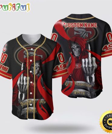NFL San Francisco 49ers Baseball Jersey 3D Personalized Skull Gear Up For Game Day