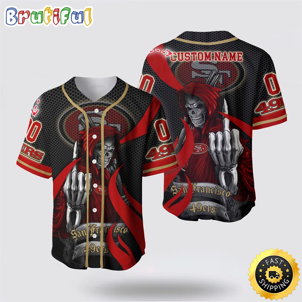NFL San Francisco 49ers Baseball Jersey 3D Personalized Skull Gear Up For Game Day
