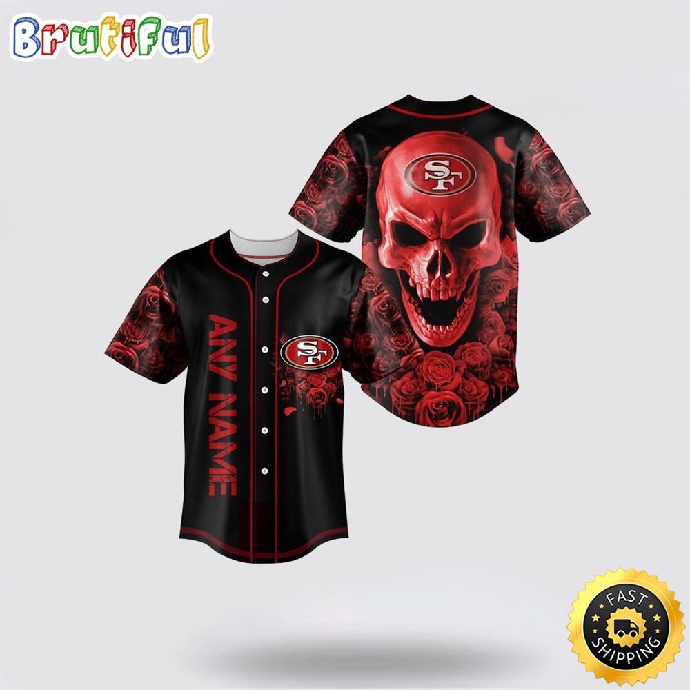 NFL San Francisco 49ers Baseball Jersey 3D Personalized Skull Top Quality Fan Apparel
