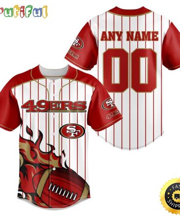 NFL San Francisco ers Baseball Jersey 3D Personalized Customization Options Available