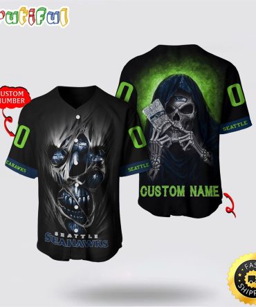 NFL Seattle Seahawks Baseball Jersey 3D Personalized Skull Stay Cozy And Stylish