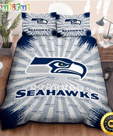 NFL Seattle Seahawks Grey Navy Bedding Set