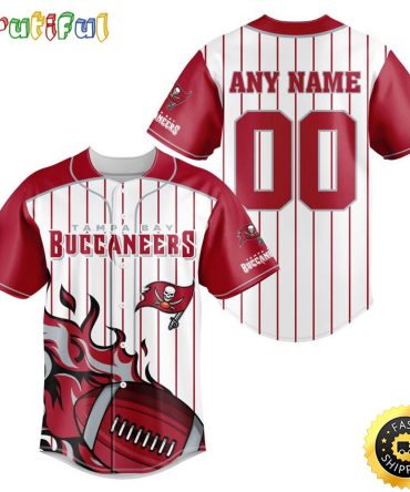 NFL Tampa Bay Buccaneers Baseball Jersey 3D Personalized Customization Options Available