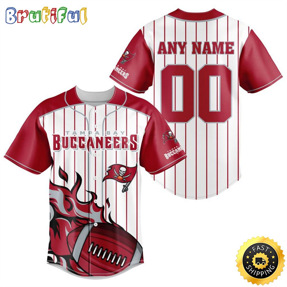 NFL Tampa Bay Buccaneers Baseball Jersey 3D Personalized Customization Options Available