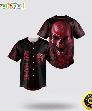 NFL Tampa Bay Buccaneers Baseball Jersey 3D Personalized Skull Top Quality Fan Apparel