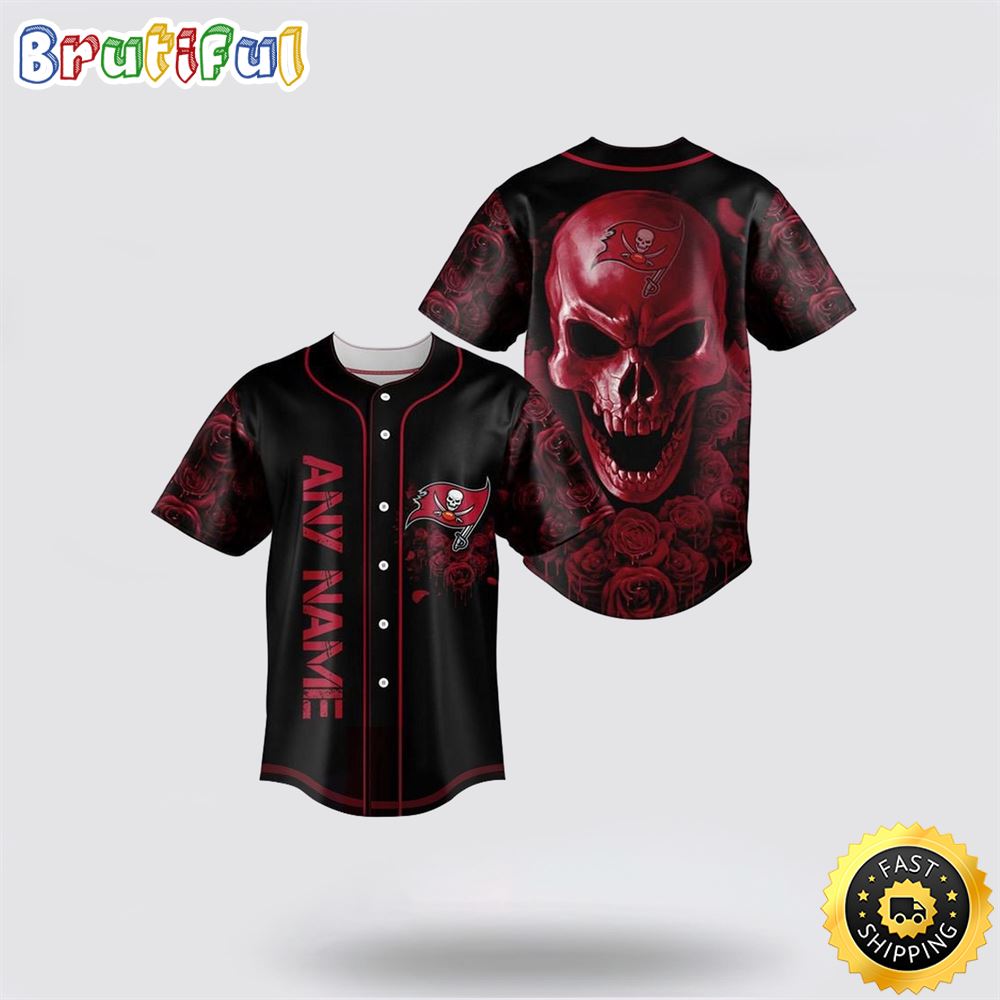 NFL Tampa Bay Buccaneers Baseball Jersey 3D Personalized Skull Top Quality Fan Apparel