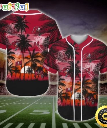 NFL Tampa Bay Buccaneers Baseball Jersey Shirt Palm Tree