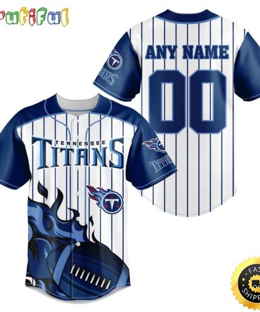 NFL Tennessee Titans Baseball Jersey 3D Personalized Customization Options Available