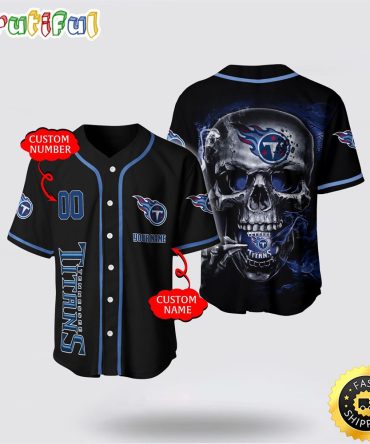 NFL Tennessee Titans Baseball Jersey 3D Personalized Skull Embrace Fashion And Team Spirit