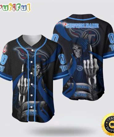 NFL Tennessee Titans Baseball Jersey 3D Personalized Skull Gear Up For Game Day