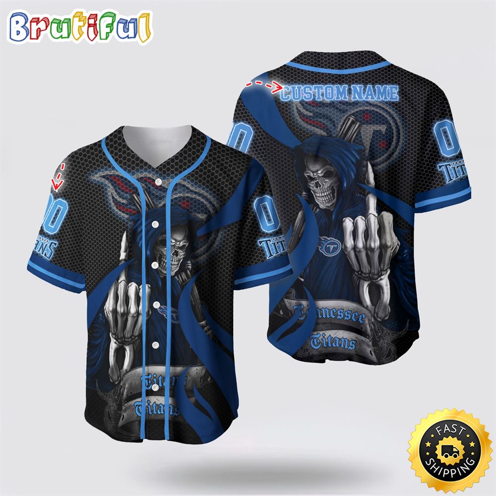 NFL Tennessee Titans Baseball Jersey 3D Personalized Skull Gear Up For Game Day