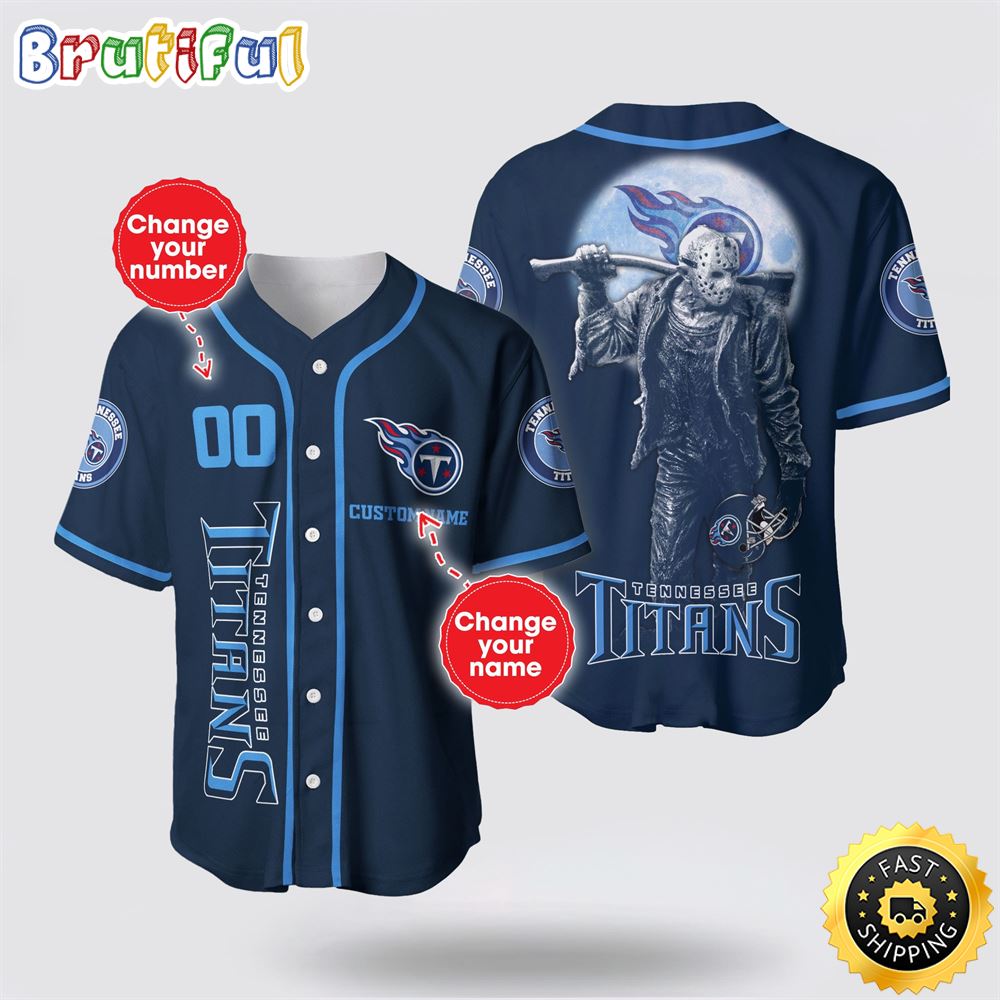 NFL Tennessee Titans Baseball Jersey 3D Personalized Skull Score Big With Team Spirit