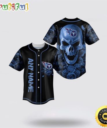 NFL Tennessee Titans Baseball Jersey 3D Personalized Skull Top Quality Fan Apparel