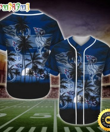 NFL Tennessee Titans Baseball Jersey Shirt Palm Tree